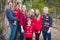 Attractive Multigenerational Mixed Race Family Portrait Outdoors