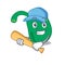 Attractive pineal in caricature character playing baseball