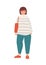 Attractive plus size woman flat vector illustration. Beautiful curvy lady in casual attire cartoon character. Stylish