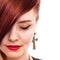 Attractive red hair woman style portrait