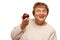 Attractive Senior Woman with Red Apple
