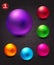 Attractive Shiny Colorful Spheres on Abstract Gray