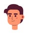 Attractive smiling guy with slicked-back hair semi flat vector character head