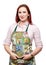 Attractive smiling lady in apron