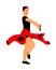 Attractive Spanish girl flamenco dancer . Hispanic woman with castanets in hot dance. Traditional Spain folklore