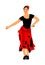 Attractive Spanish girl flamenco dancer . Hispanic woman with castanets in hot dance. Traditional Spain folklore