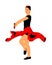 Attractive Spanish girl flamenco dancer illustration. Hispanic woman with castanets in hot dance.