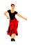 Attractive Spanish girl flamenco dancer illustration. Hispanic woman with castanets in hot dance.