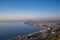 Attractive spring cityscape of Vlore city from Kanines fortress. Captivating morning sescape of Adriatic sea