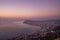 Attractive spring cityscape of Vlore city from Kanines fortress. Captivating morning sescape of Adriatic sea