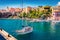 Attractive summer cityscape of Bastia port. Bright morning view of Corsica island, France, Europe. Stunning Mediterranean seascape