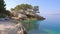 Attractive view of the calm Adriatic Sea. Brela resort, Makarska riviera, Croatia