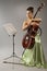 Attractive woman with cello