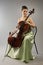 Attractive woman with cello