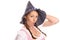 Attractive woman in a dirndl and party hat