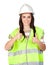 Attractive worker with reflector vest