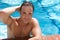 Attractive Young Man in Pool