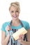 Attractive Young Woman Grating Cheese