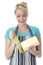 Attractive Young Woman Grating Cheese