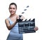 Attractive young woman with movie clapper