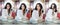 Attractive young woman sitting on a table in shopping center. Beautiful fashionable young lady in white shirt in mall