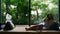 Attractive Young Woman in White Bathrobe Lies by Window. Resting Girl on Sofa.