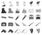 Attributes of the wild west black,monochrome icons in set collection for design.Texas and America vector symbol stock