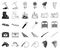 Attributes of the wild west black,outline icons in set collection for design.Texas and America vector symbol stock web