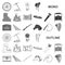 Attributes of the wild west monochrom icons in set collection for design.Texas and America vector symbol stock web