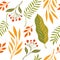 Atumnal leaves, seamless illustration. Vector pattern, fabric design