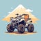 ATV Four-wheel all-terrain vehicle. Quad bike Vector illustration