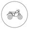 ATV motorcycle on four wheels black icon in circle outline