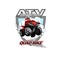 ATV Off-Road Impossible Places with red quadbike, isolated background