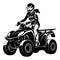 ATV Quad Bike and Sexy Girl - Extreme Dirt Bike 4x4 - Clipart, Vector Design