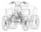 ATV quadbike concept outline. Vector