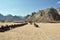 ATVs of tourists in the village of local residents of the Arabian desert, Egypt.