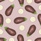 Aubergine or Eggplant Seamless Pattern