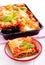 Aubergine and zucchini lasagna slice