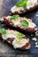 Aubergines with mozzarella, tomatoes and basil