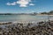 Auckland City skyline from the beach of Devonport.