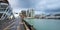 Auckland Cruise Port terminal and city skyline