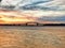 Auckland harbour bridge at sunset