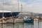 Auckland marina with harbor bridge in background