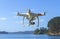 AUCKLAND, NEW ZEALAND - May 6, 2017: Editorial photo of a DJI phantom 3 standard drone equipped with high resolution video camera