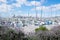 Auckland, New Zealand, NZ - September 16, 2020: View over Westhaven Marina and waterfront promenade