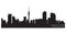 Auckland, New Zealand skyline. Detailed vector silhouette