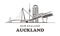 Auckland sketch skyline. New Zealand, Auckland hand drawn vector illustration