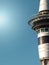 Auckland sky tower close up caption on a sunny day. New Zealand iconic tower