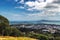 Auckland suburbs and Rangitoto island view from Mount Eden