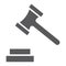 Auction glyph icon, justice and law, hammer sign, vector graphics, a solid pattern on a white background.